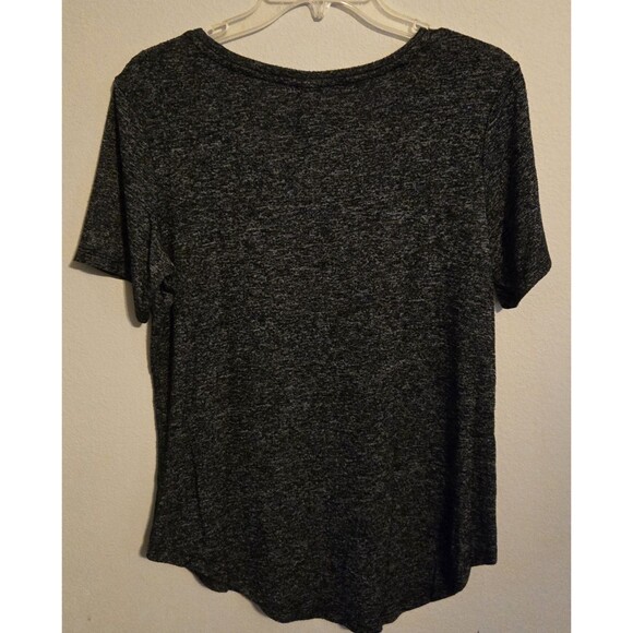Old Navy Luxe Womens Small Black V‎ Neck Tunic Short Sleeve Round Hem Tee Shirt - Picture 2 of 5